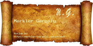 Merkler Gergely névjegykártya